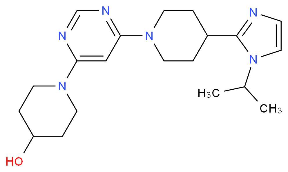 1-{6-[4-(1-isopropyl-1H-imidazol-2-yl)-1-piperidinyl]-4-pyrimidinyl}-4-piperidinol_分子结构_CAS_)
