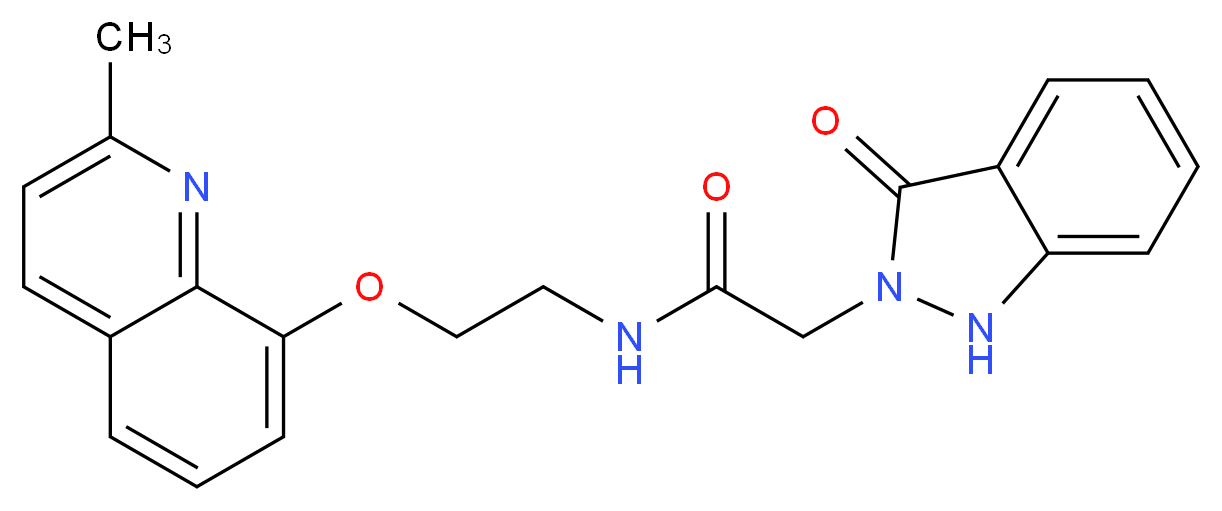 N-{2-[(2-methylquinolin-8-yl)oxy]ethyl}-2-(3-oxo-1,3-dihydro-2H-indazol-2-yl)acetamide_分子结构_CAS_)