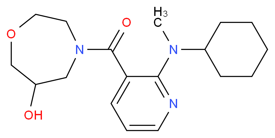 4-({2-[cyclohexyl(methyl)amino]pyridin-3-yl}carbonyl)-1,4-oxazepan-6-ol_分子结构_CAS_)