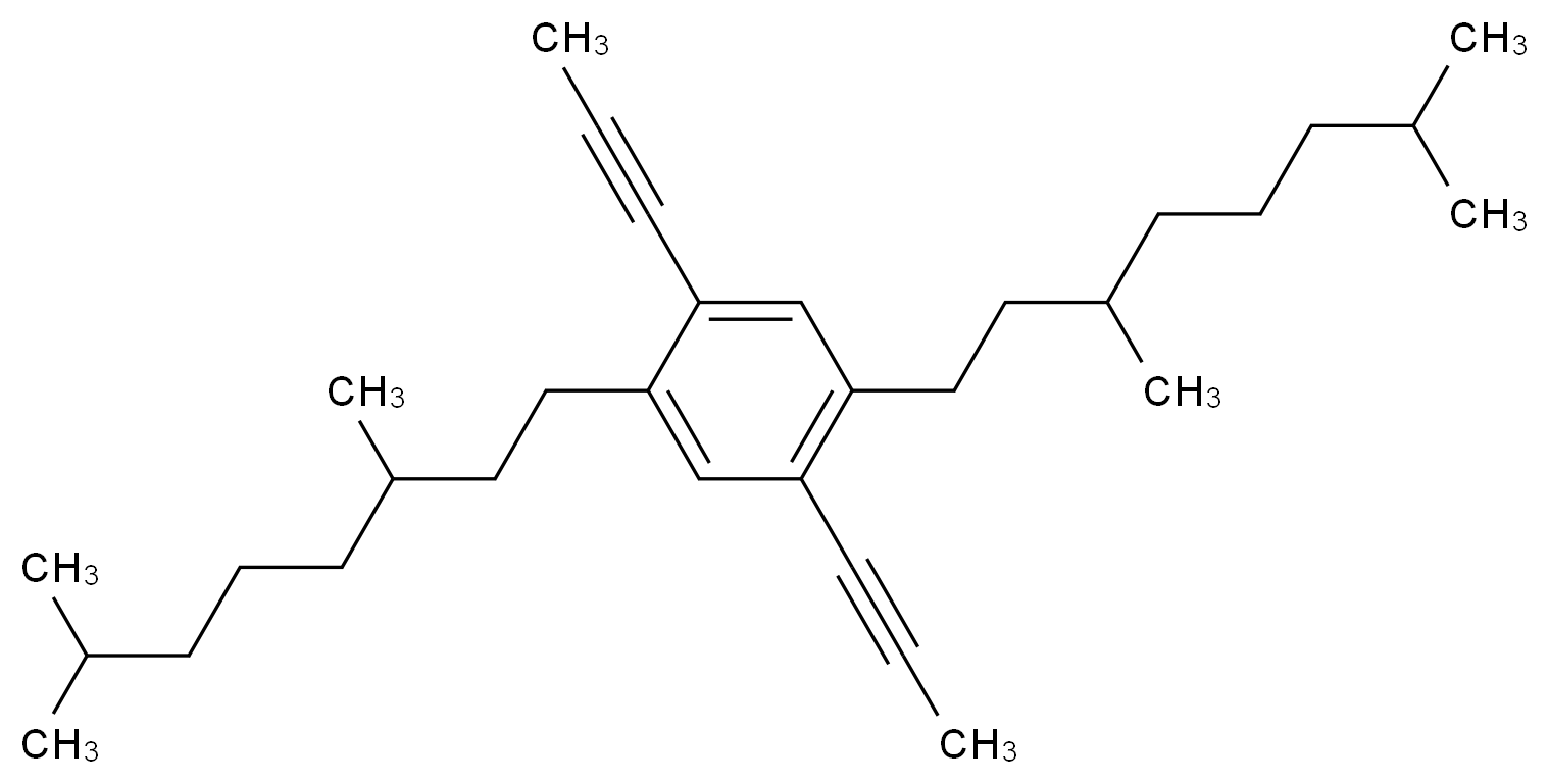 1,4-二(3,7-二甲基辛基)-2,5-二-1-丙炔苯_分子结构_CAS_211809-70-0)