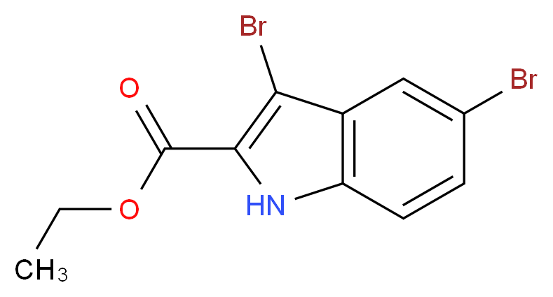 Ethyl 3,5-dibromo-1H-indole-2-carboxylate_分子结构_CAS_77185-78-5)