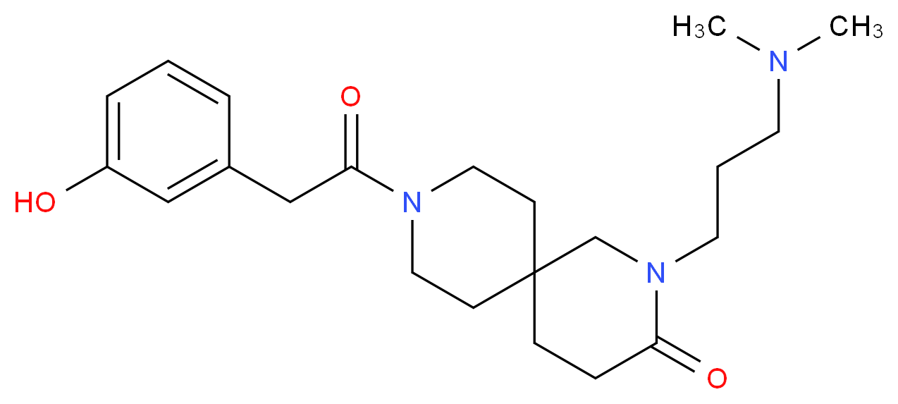 2-[3-(dimethylamino)propyl]-9-[(3-hydroxyphenyl)acetyl]-2,9-diazaspiro[5.5]undecan-3-one_分子结构_CAS_)
