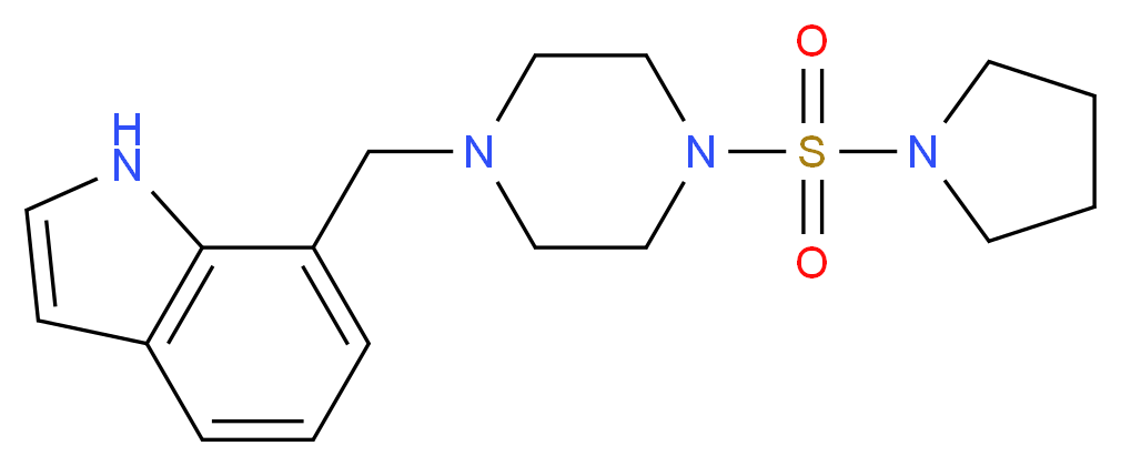 7-{[4-(pyrrolidin-1-ylsulfonyl)piperazin-1-yl]methyl}-1H-indole_分子结构_CAS_)