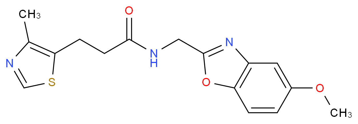 N-[(5-methoxy-1,3-benzoxazol-2-yl)methyl]-3-(4-methyl-1,3-thiazol-5-yl)propanamide_分子结构_CAS_)