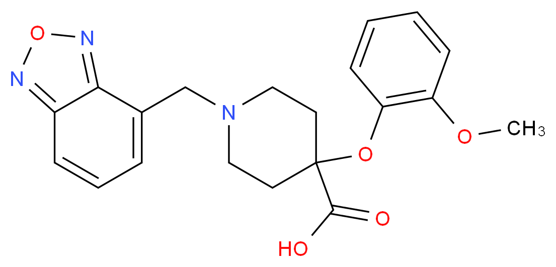 1-(2,1,3-benzoxadiazol-4-ylmethyl)-4-(2-methoxyphenoxy)piperidine-4-carboxylic acid_分子结构_CAS_)