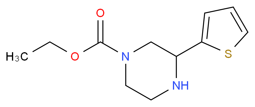 ethyl 3-(thiophen-2-yl)piperazine-1-carboxylate_分子结构_CAS_85803-50-5