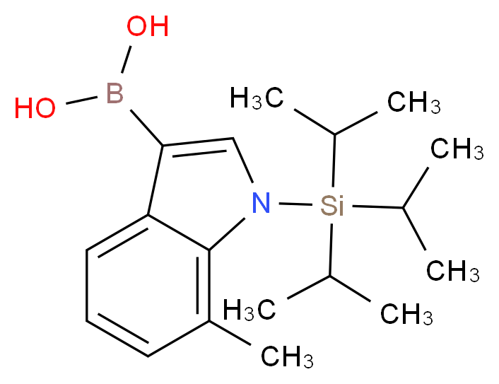 7-METHYL-1-(TRIISOPROPYLSILYL)-1H-INDOL-3-YLBORONIC ACID_分子结构_CAS_1029654-35-0)