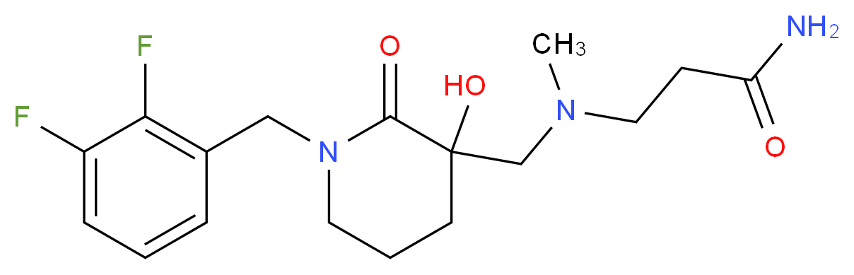 N~3~-{[1-(2,3-difluorobenzyl)-3-hydroxy-2-oxopiperidin-3-yl]methyl}-N~3~-methyl-beta-alaninamide_分子结构_CAS_)