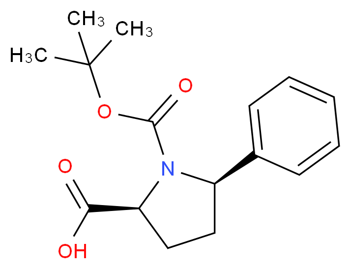 Boc-(2S,5R)-5-phenyl-pyrrolidine-2-carboxylic acid_分子结构_CAS_221352-49-4)