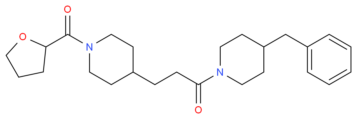 4-benzyl-1-{3-[1-(tetrahydro-2-furanylcarbonyl)-4-piperidinyl]propanoyl}piperidine_分子结构_CAS_)