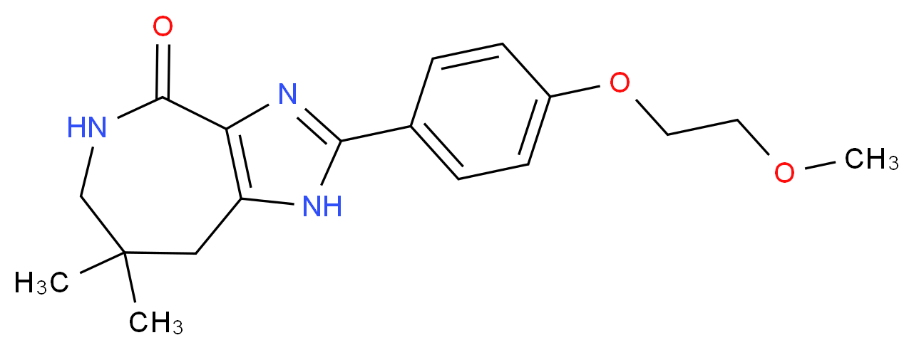 2-[4-(2-methoxyethoxy)phenyl]-7,7-dimethyl-5,6,7,8-tetrahydroimidazo[4,5-c]azepin-4(1H)-one_分子结构_CAS_)
