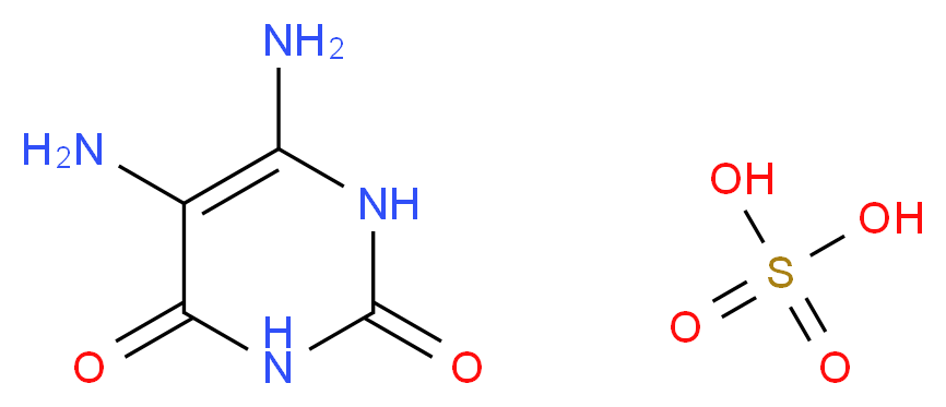 5,6-diamino-1,2,3,4-tetrahydropyrimidine-2,4-dione; sulfuric acid_分子结构_CAS_32014-70-3