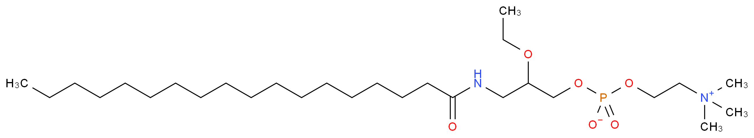 rac-2-Ethoxy-3-octadecanamido-1-propylphosphocholine_分子结构_CAS_163702-18-9)