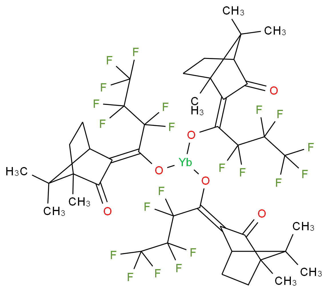 三[3-(七氟丙基羟基亚甲基)-D-樟脑酰基]镱(III)_分子结构_CAS_80464-74-0)