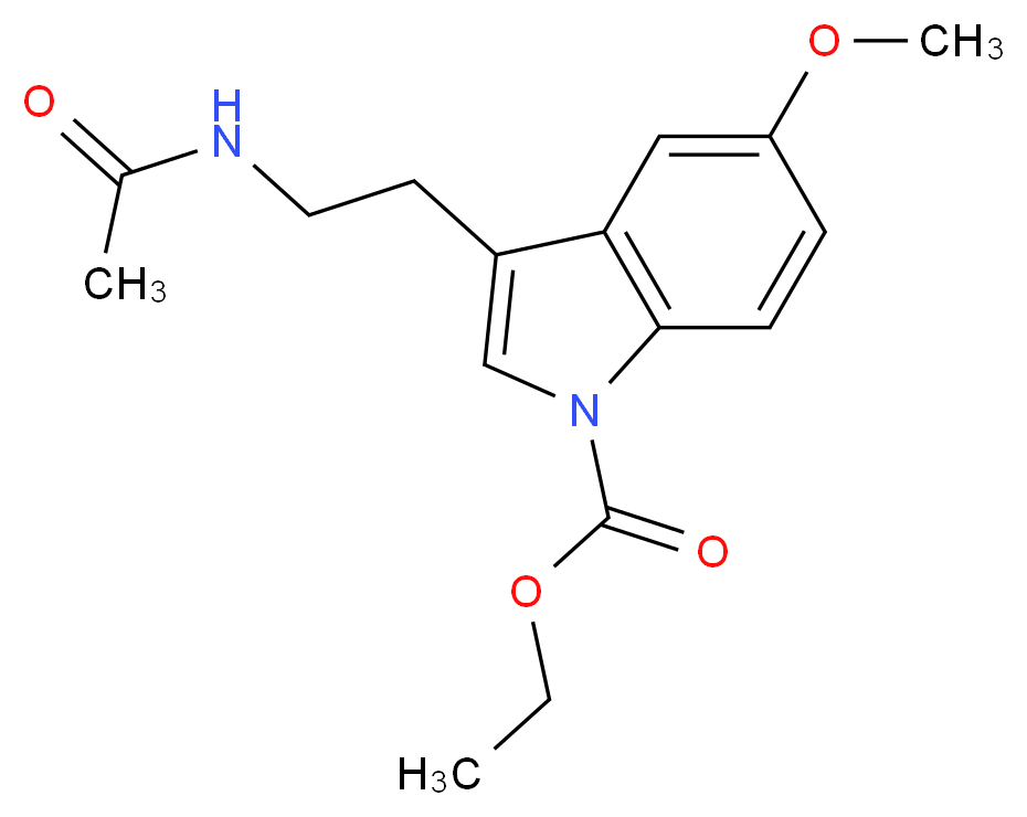 ethyl 3-(2-acetamidoethyl)-5-methoxy-1H-indole-1-carboxylate_分子结构_CAS_519186-54-0