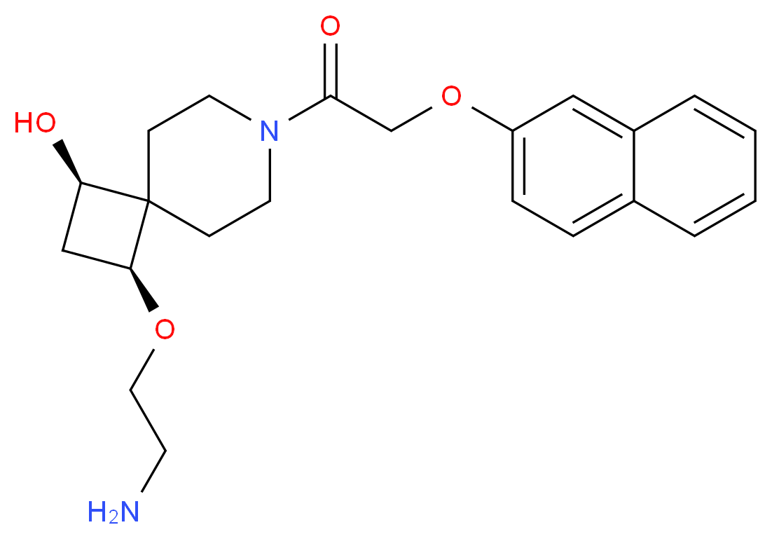 (1R*,3S*)-3-(2-aminoethoxy)-7-[(2-naphthyloxy)acetyl]-7-azaspiro[3.5]nonan-1-ol_分子结构_CAS_)
