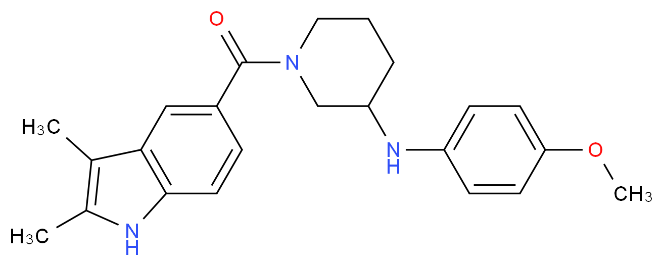 1-[(2,3-dimethyl-1H-indol-5-yl)carbonyl]-N-(4-methoxyphenyl)-3-piperidinamine_分子结构_CAS_)
