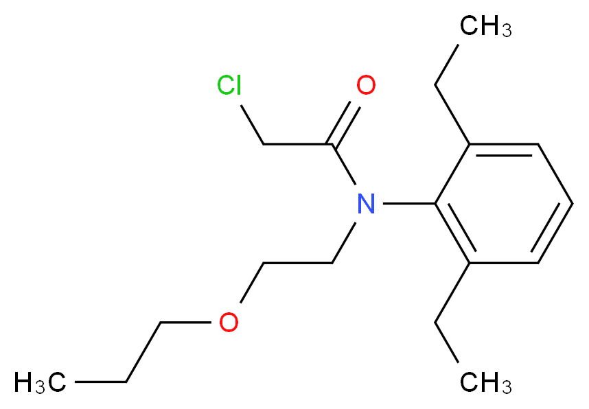 2-chloro-N-(2,6-diethylphenyl)-N-(2-propoxyethyl)acetamide_分子结构_CAS_51218-49-6