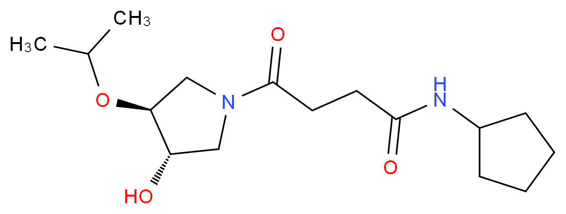N-cyclopentyl-4-[(3S*,4S*)-3-hydroxy-4-isopropoxypyrrolidin-1-yl]-4-oxobutanamide_分子结构_CAS_)