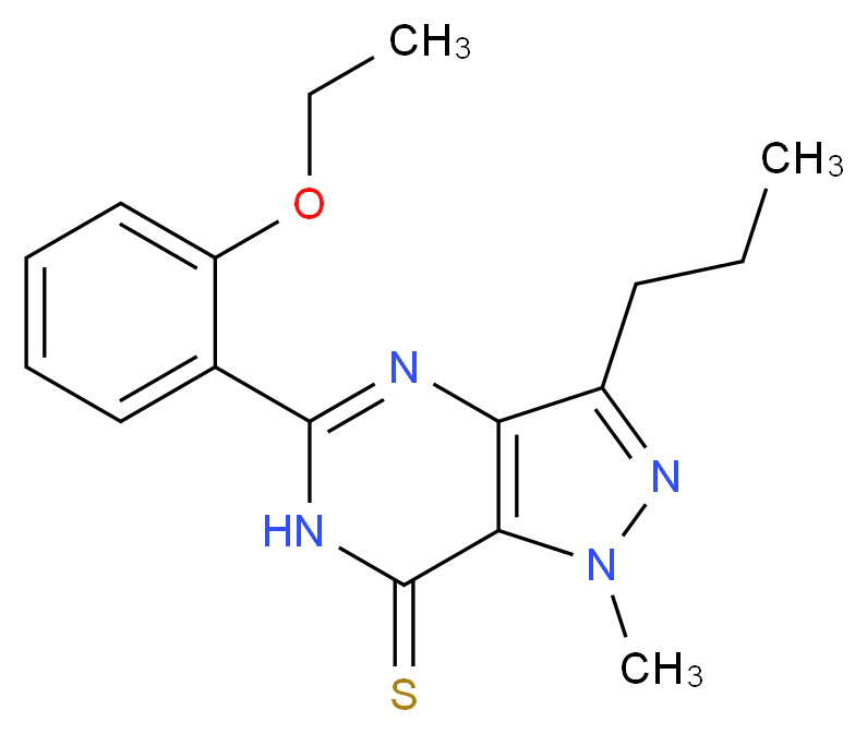 5-(2-ethoxyphenyl)-1-methyl-3-propyl-1H,6H,7H-pyrazolo[4,3-d]pyrimidine-7-thione_分子结构_CAS_479074-06-1