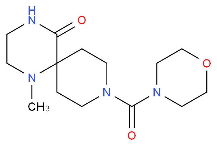 1-methyl-9-(morpholin-4-ylcarbonyl)-1,4,9-triazaspiro[5.5]undecan-5-one_分子结构_CAS_)