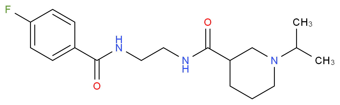 N-{2-[(4-fluorobenzoyl)amino]ethyl}-1-isopropyl-3-piperidinecarboxamide_分子结构_CAS_)