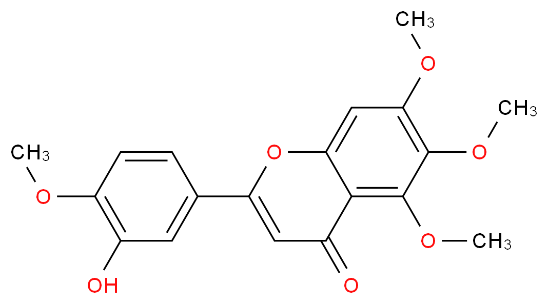 2-(3-hydroxy-4-methoxyphenyl)-5,6,7-trimethoxy-4H-chromen-4-one_分子结构_CAS_21764-09-0