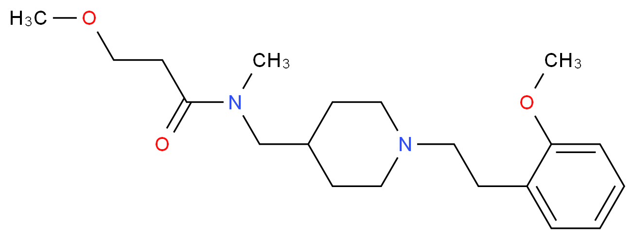 3-methoxy-N-({1-[2-(2-methoxyphenyl)ethyl]-4-piperidinyl}methyl)-N-methylpropanamide_分子结构_CAS_)