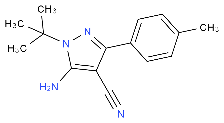 5-Amino-1-(tert-butyl)-3-(4-methylphenyl)-1H-pyrazole-4-carbonitrile_分子结构_CAS_)