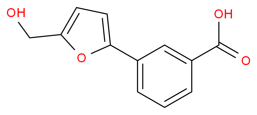 3-(5-Hydroxymethyl-furan-2-yl)-benzoic acid_分子结构_CAS_)
