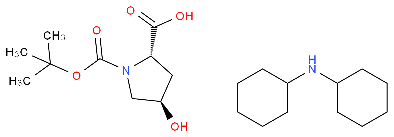 Dicyclohexylamine trans-1-(tert-butoxycarbonyl)-4-hydroxypyrrolidine-2-carboxylate_分子结构_CAS_21157-12-0)