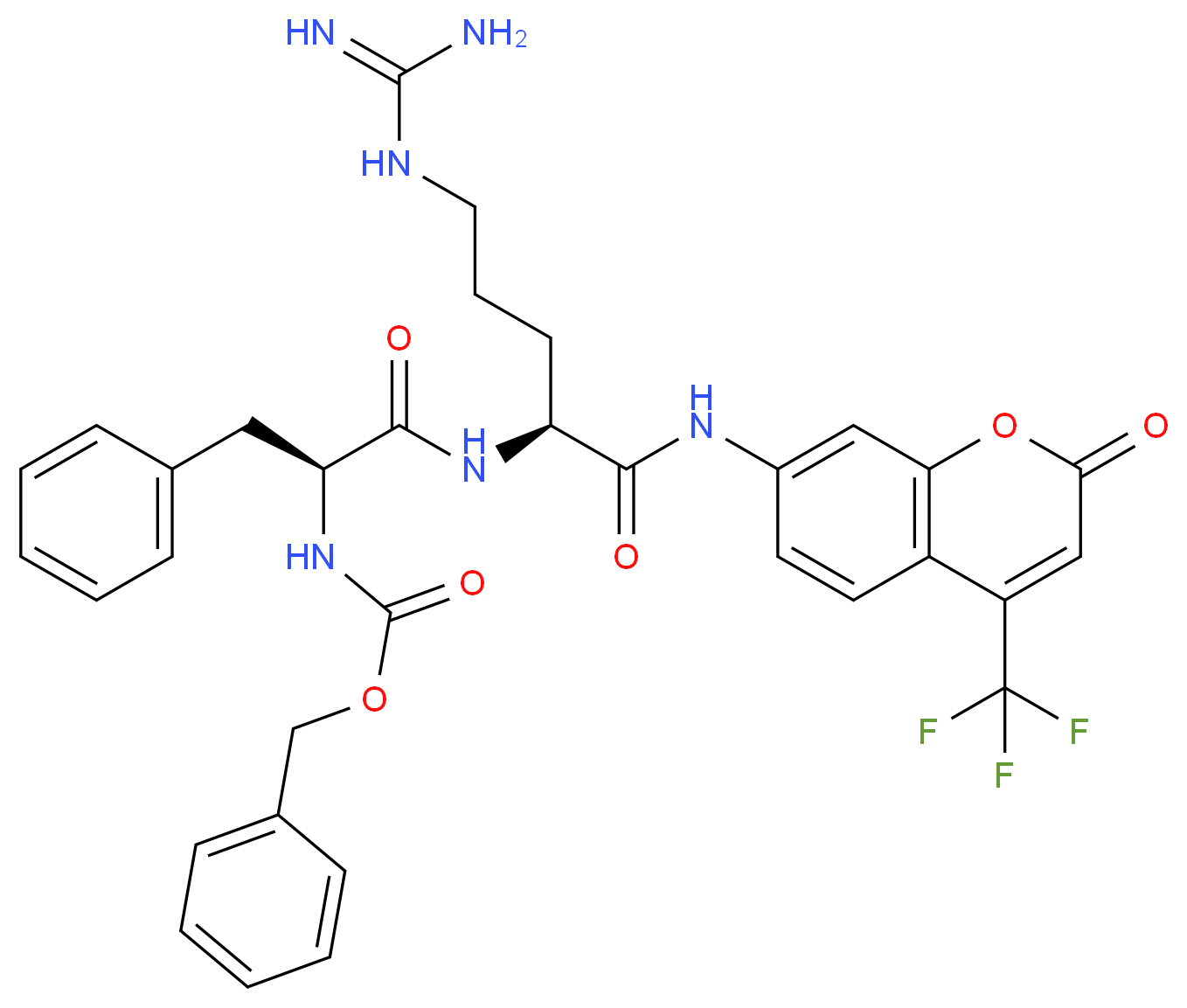 Z-Phe-Arg-7-Amino-4-trifluoromethylcoumarin_分子结构_CAS_65147-22-0)