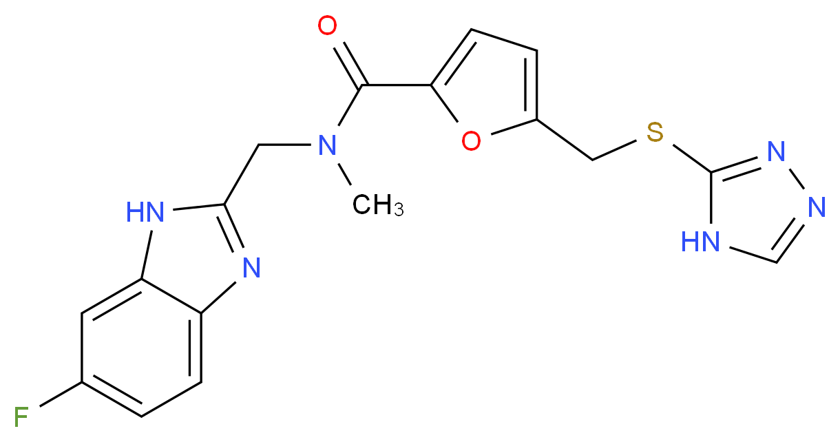N-[(6-fluoro-1H-benzimidazol-2-yl)methyl]-N-methyl-5-[(4H-1,2,4-triazol-3-ylthio)methyl]-2-furamide_分子结构_CAS_)