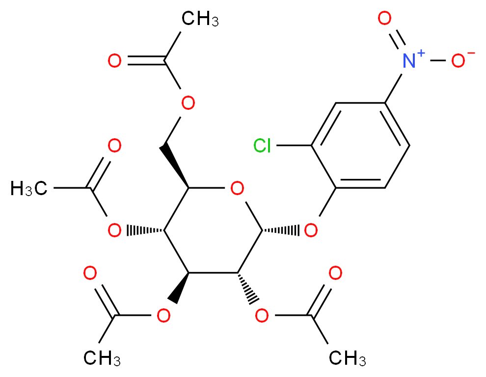 [(2R,3R,4S,5R,6R)-3,4,5-tris(acetyloxy)-6-(2-chloro-4-nitrophenoxy)oxan-2-yl]methyl acetate_分子结构_CAS_153823-58-6