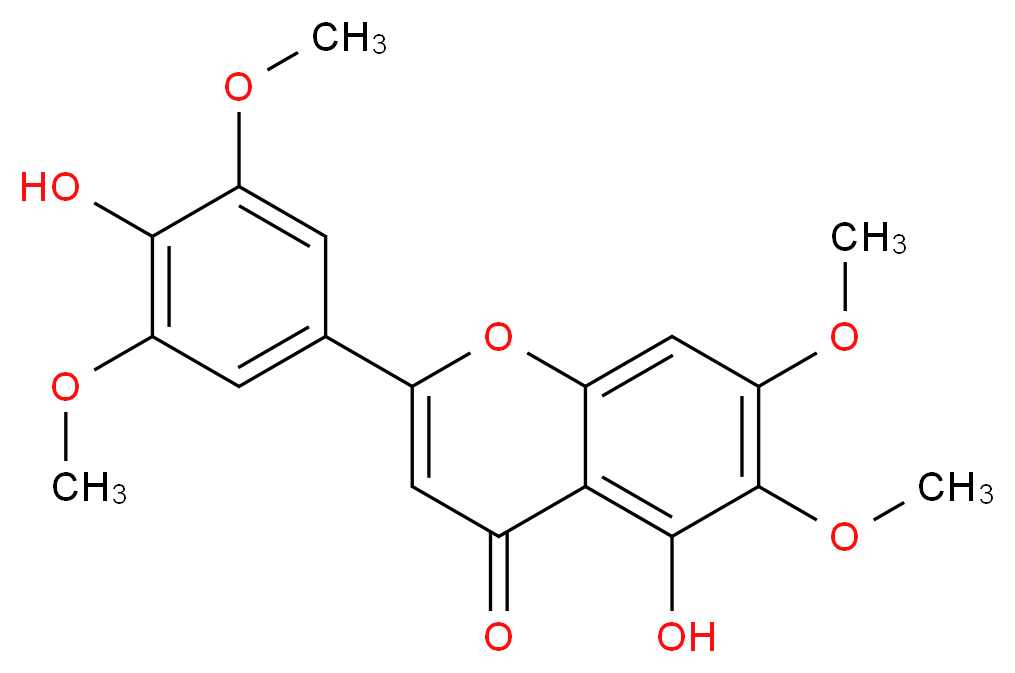 5-hydroxy-2-(4-hydroxy-3,5-dimethoxyphenyl)-6,7-dimethoxy-4H-chromen-4-one_分子结构_CAS_83133-17-9