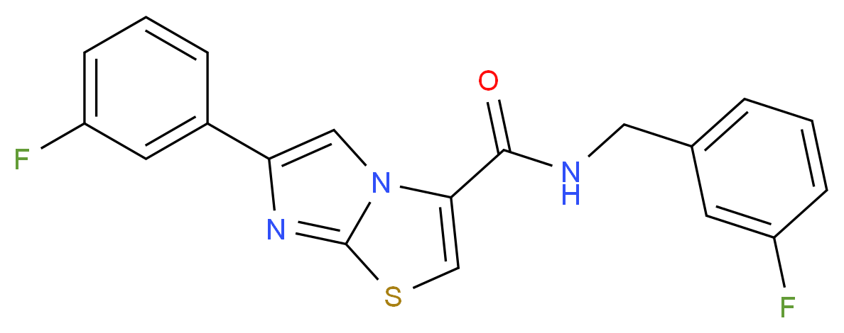 N-(3-fluorobenzyl)-6-(3-fluorophenyl)imidazo[2,1-b][1,3]thiazole-3-carboxamide_分子结构_CAS_)