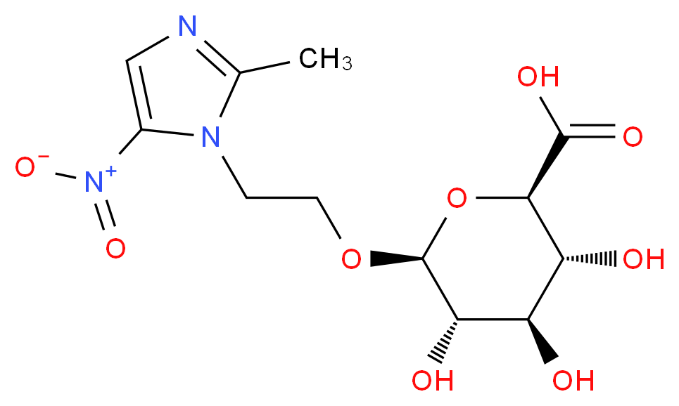 (2R,3R,4R,5S,6S)-3,4,5-trihydroxy-6-[2-(2-methyl-5-nitro-1H-imidazol-1-yl)ethoxy]oxane-2-carboxylic acid_分子结构_CAS_100495-98-5