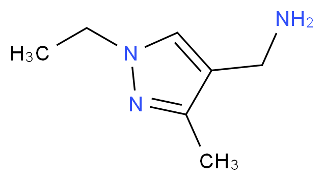 (1-Ethyl-3-methyl-1H-pyrazol-4-yl)methylamine_分子结构_CAS_)