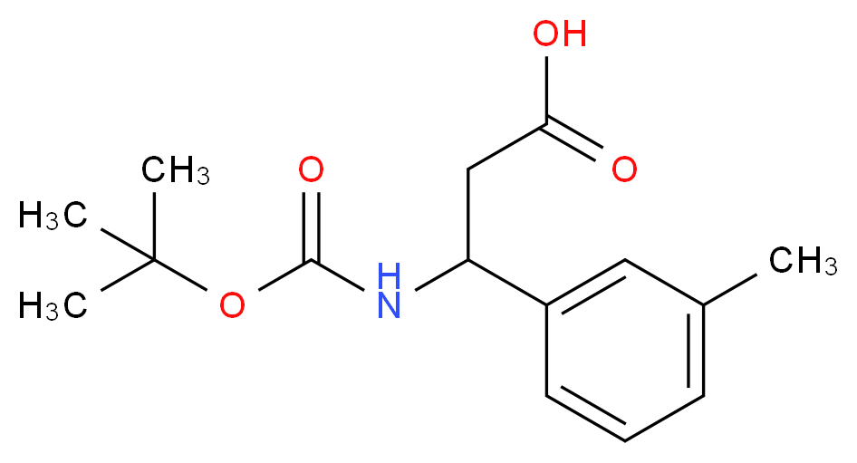 3-{[(tert-butoxy)carbonyl]amino}-3-(3-methylphenyl)propanoic acid_分子结构_CAS_284493-57-8