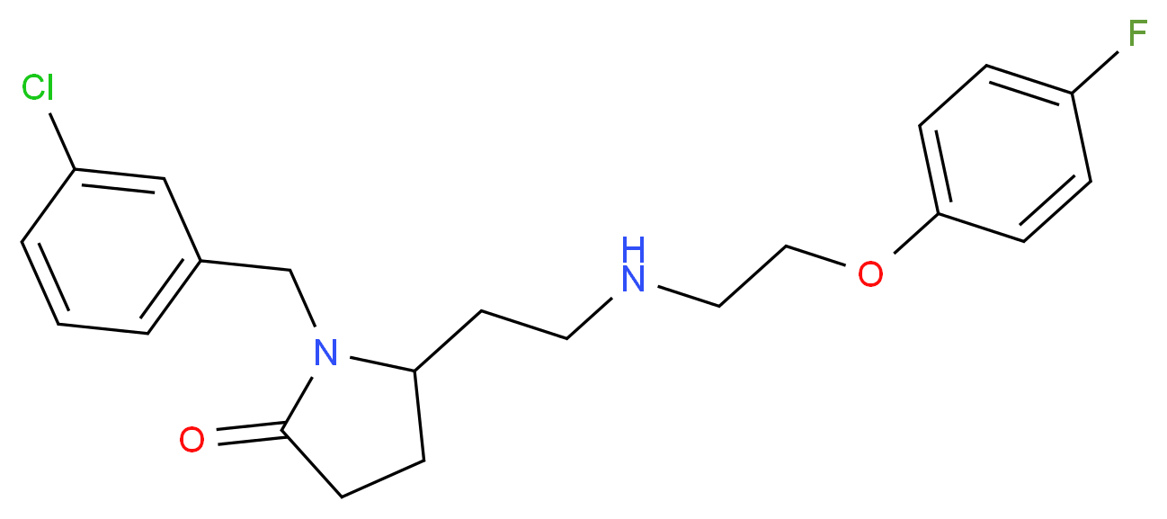 1-(3-chlorobenzyl)-5-(2-{[2-(4-fluorophenoxy)ethyl]amino}ethyl)-2-pyrrolidinone_分子结构_CAS_)