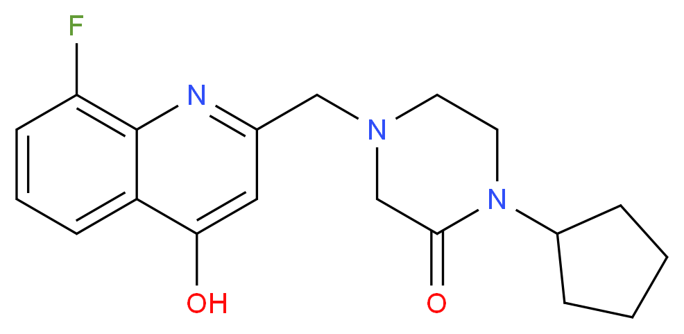 1-cyclopentyl-4-[(8-fluoro-4-hydroxyquinolin-2-yl)methyl]piperazin-2-one_分子结构_CAS_)