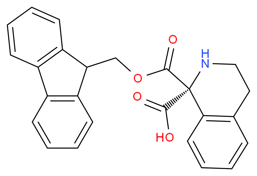 (R)-1-(((9H-Fluoren-9-yl)methoxy)carbonyl)-1,2,3,4-tetrahydroisoquinoline-1-carboxylic acid_分子结构_CAS_204317-98-6)