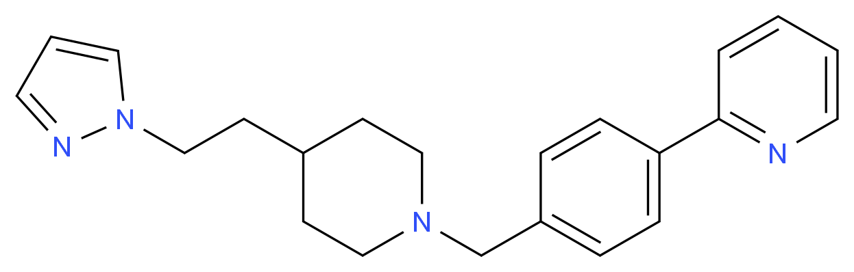 2-[4-({4-[2-(1H-pyrazol-1-yl)ethyl]-1-piperidinyl}methyl)phenyl]pyridine_分子结构_CAS_)