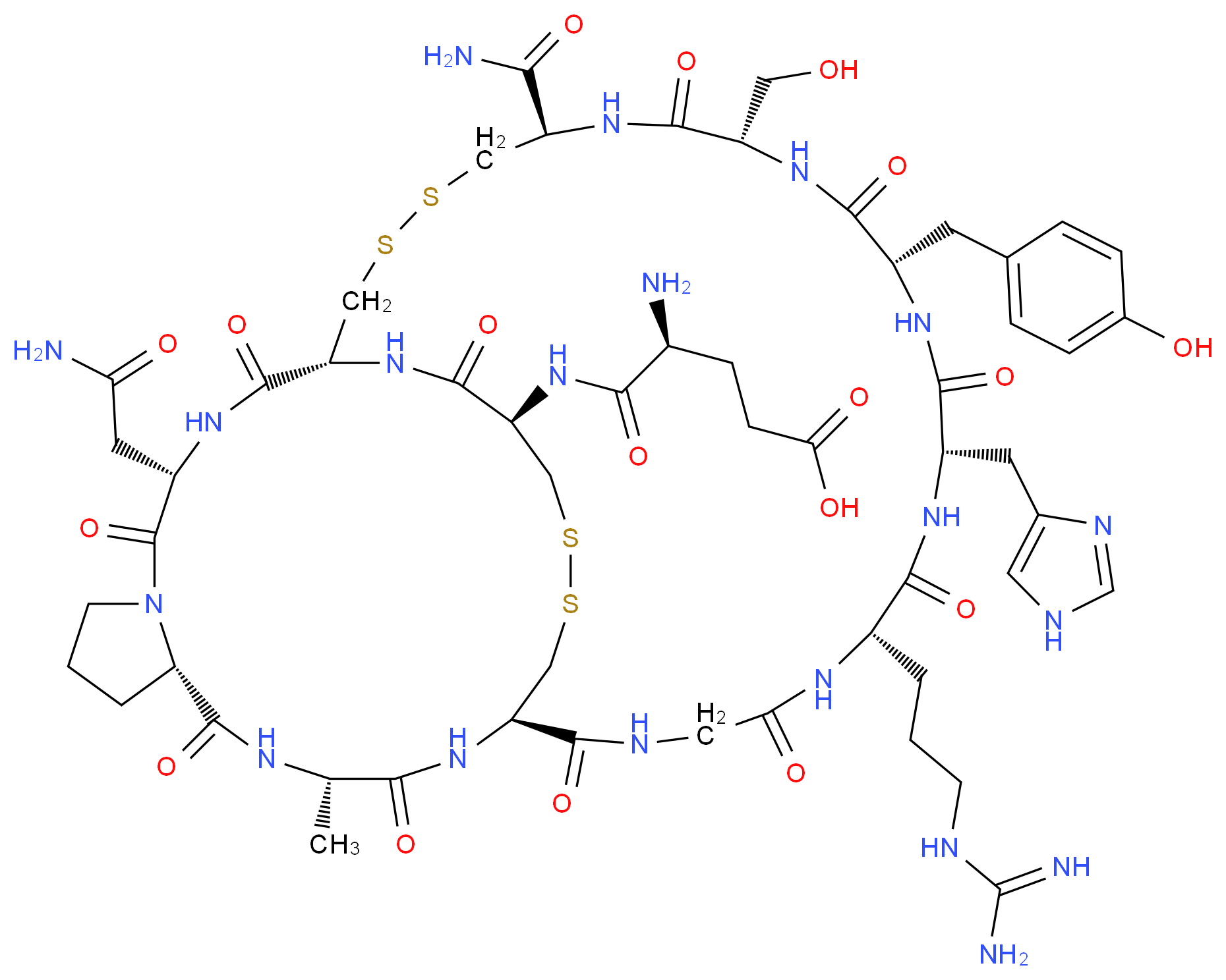 Conotoxin GI_分子结构_CAS_76862-65-2)