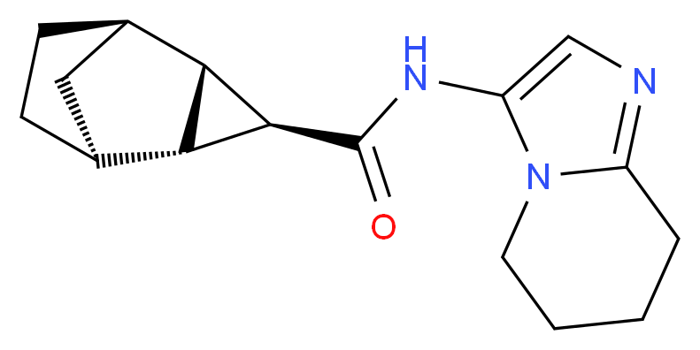 (1R*,2S*,3r,4R*,5S*)-N-(5,6,7,8-tetrahydroimidazo[1,2-a]pyridin-3-yl)tricyclo[3.2.1.0~2,4~]octane-3-carboxamide_分子结构_CAS_)