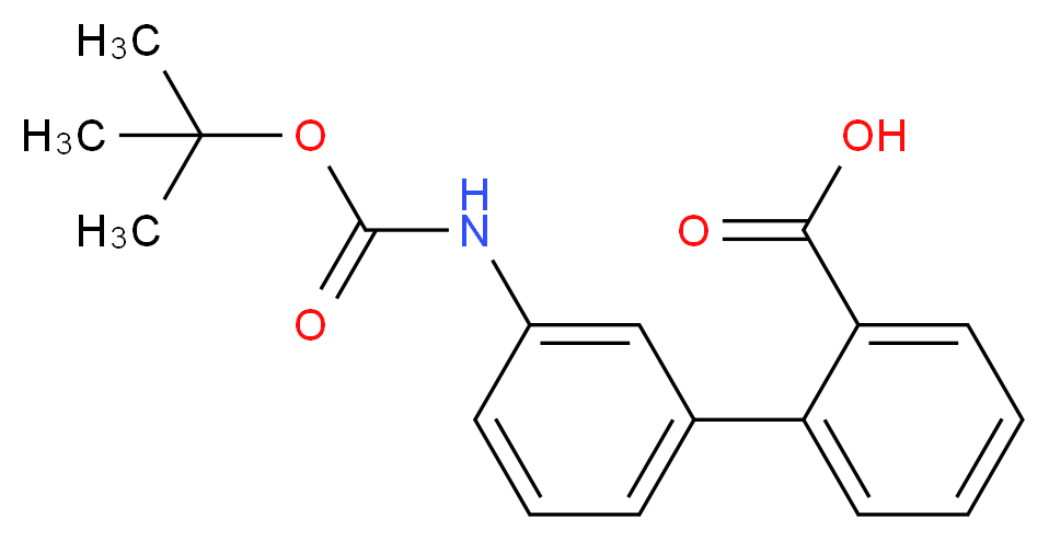 3'-((tert-Butoxycarbonyl)amino)-[1,1'-biphenyl]-2-carboxylic acid_分子结构_CAS_927801-48-7)