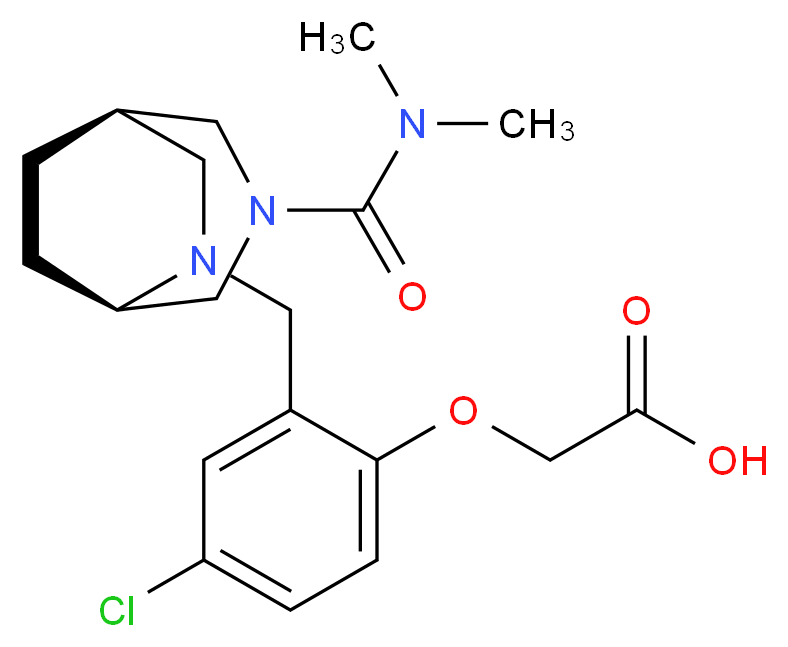 [4-chloro-2-({(1R*,5R*)-3-[(dimethylamino)carbonyl]-3,6-diazabicyclo[3.2.2]non-6-yl}methyl)phenoxy]acetic acid_分子结构_CAS_)