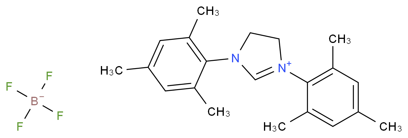 1,3-双(2,4,6-三甲基苯基)-4,5-二氢咪唑鎓四氟硼酸盐_分子结构_CAS_245679-18-9)