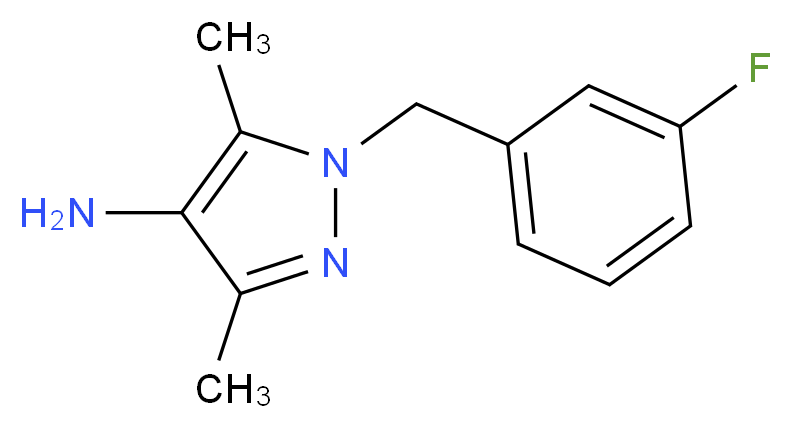 1-(3-Fluorobenzyl)-3,5-dimethyl-1H-pyrazol-4-amine_分子结构_CAS_)