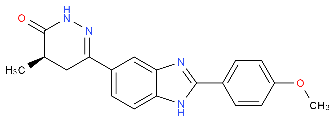 (4R)-6-[2-(4-methoxyphenyl)-1H-1,3-benzodiazol-5-yl]-4-methyl-2,3,4,5-tetrahydropyridazin-3-one_分子结构_CAS_74150-27-9